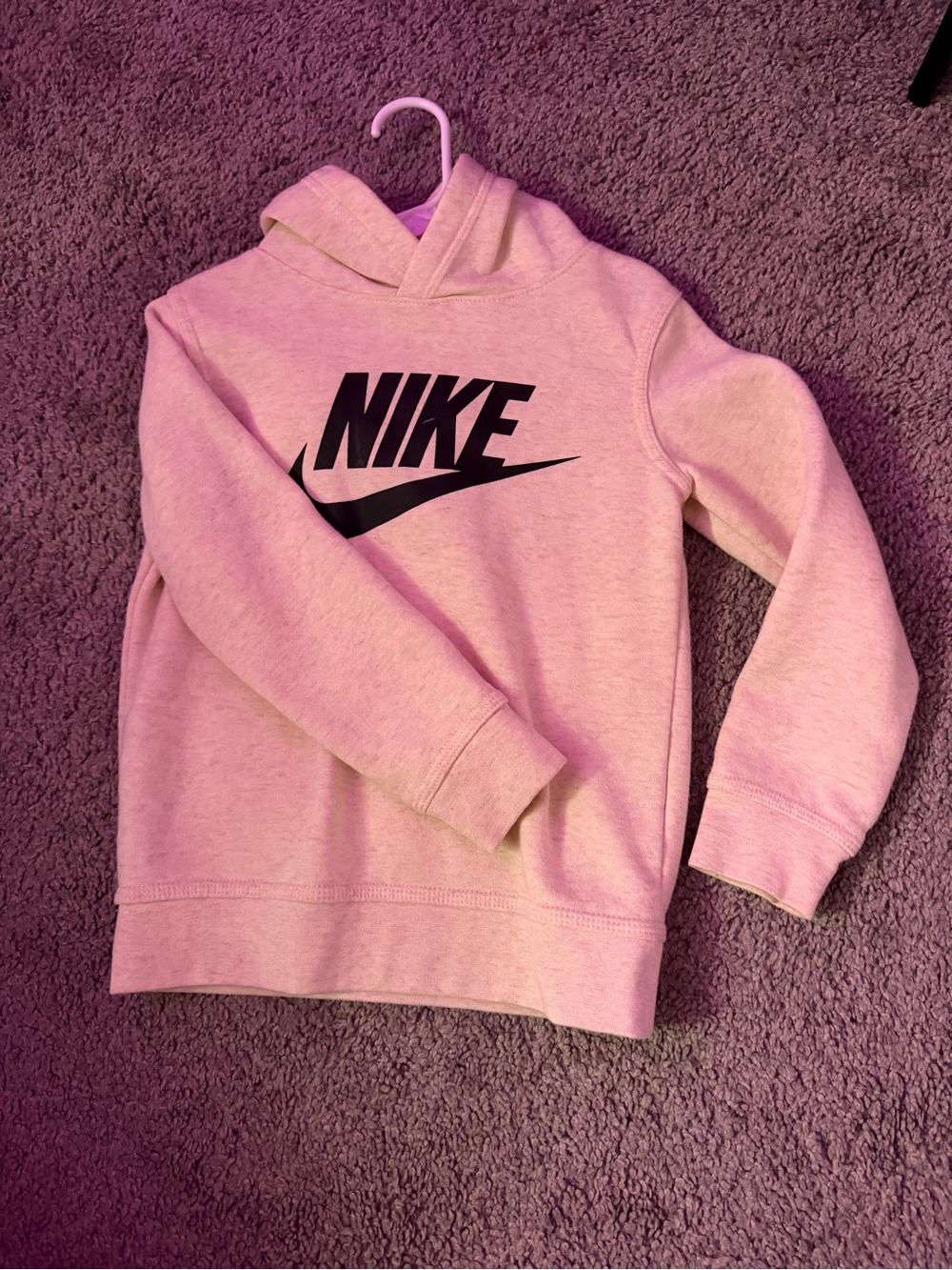 Nike Light Pink Pullover Hoodie with Black Logo